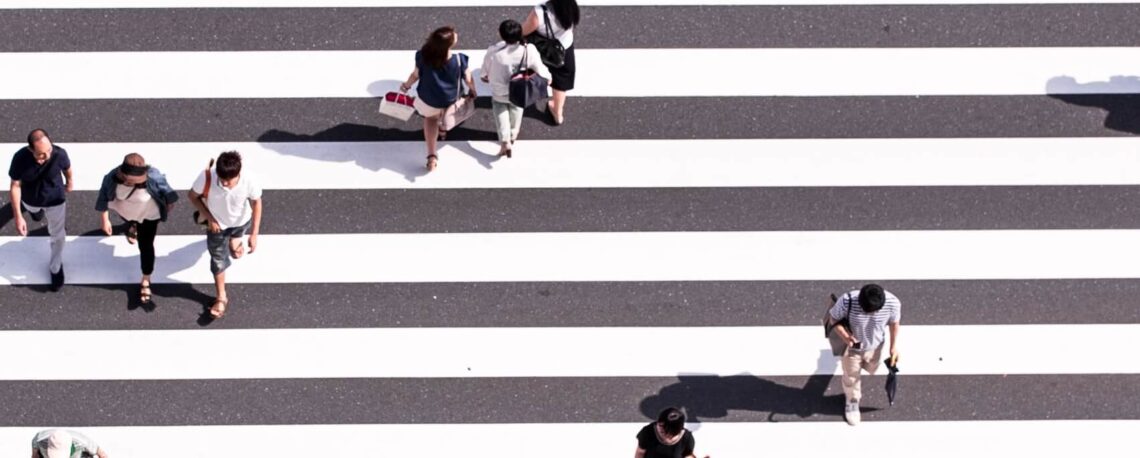 People on zebra crossing